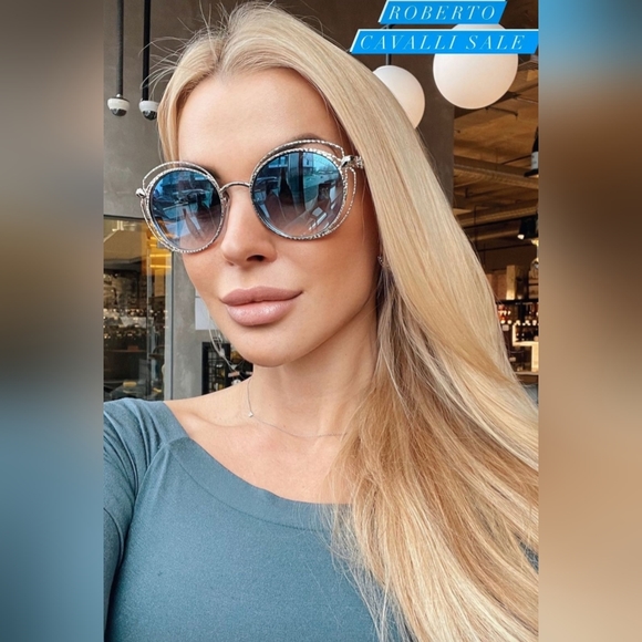 Roberto Cavalli Blue and Silver Sunglasses - Picture 3 of 11